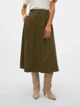 Vmvienna High Waist Corduroy Midi Skirt
