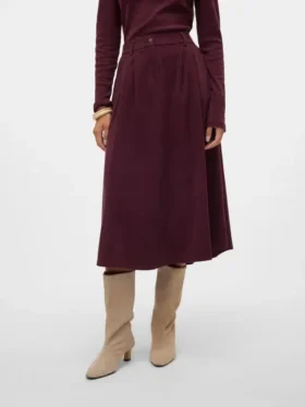 Vmvienna High Waist Corduroy Midi Skirt