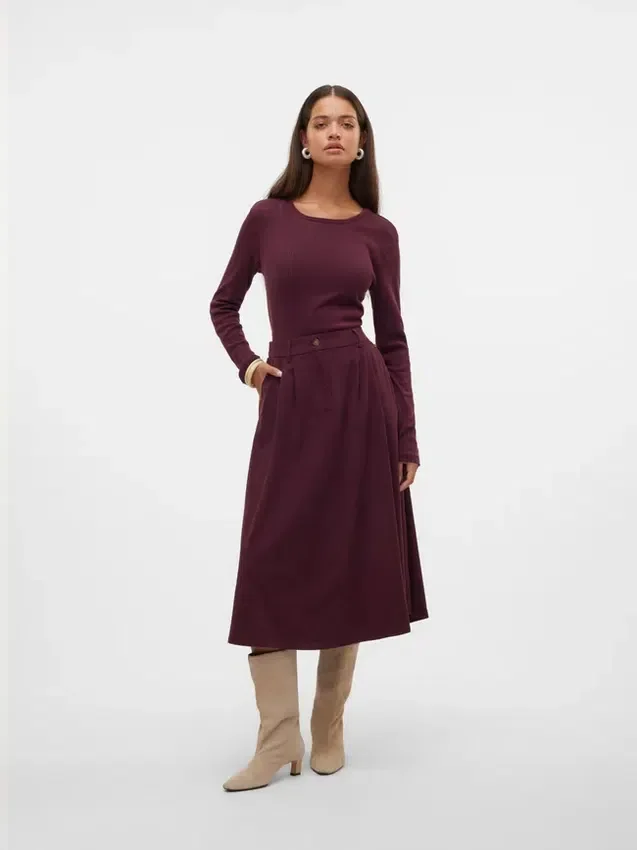 Vmvienna High Waist Corduroy Midi Skirt Vmvienna High Waist Corduroy Midi Skirt