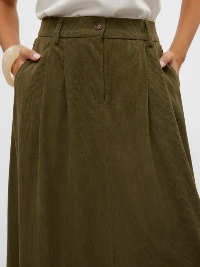 Vmvienna High Waist Corduroy Midi Skirt Vmvienna High Waist Corduroy Midi Skirt