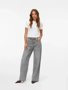 Vmwien Mid Rise Wide Leg Fit Jeans