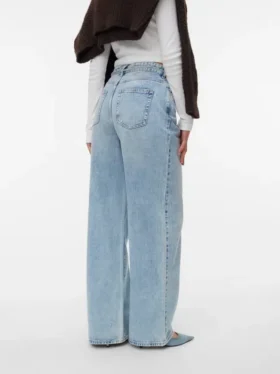 Vmwien Mid Rise Wide Leg Fit Jeans