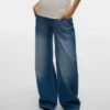 Wide Leg Fit Mid Waist Jeans