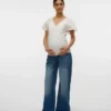 Wide Leg Fit Mid Waist Jeans